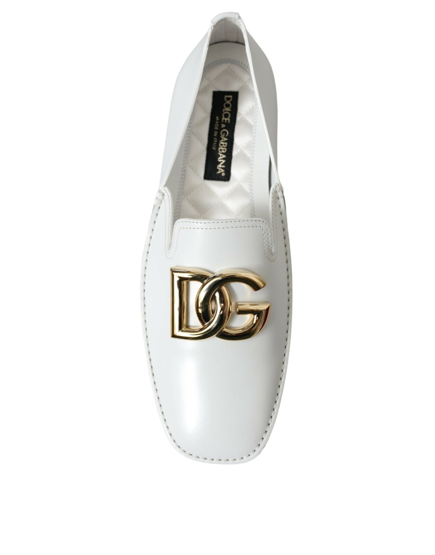 Elegant White Leather Loafers for Men
