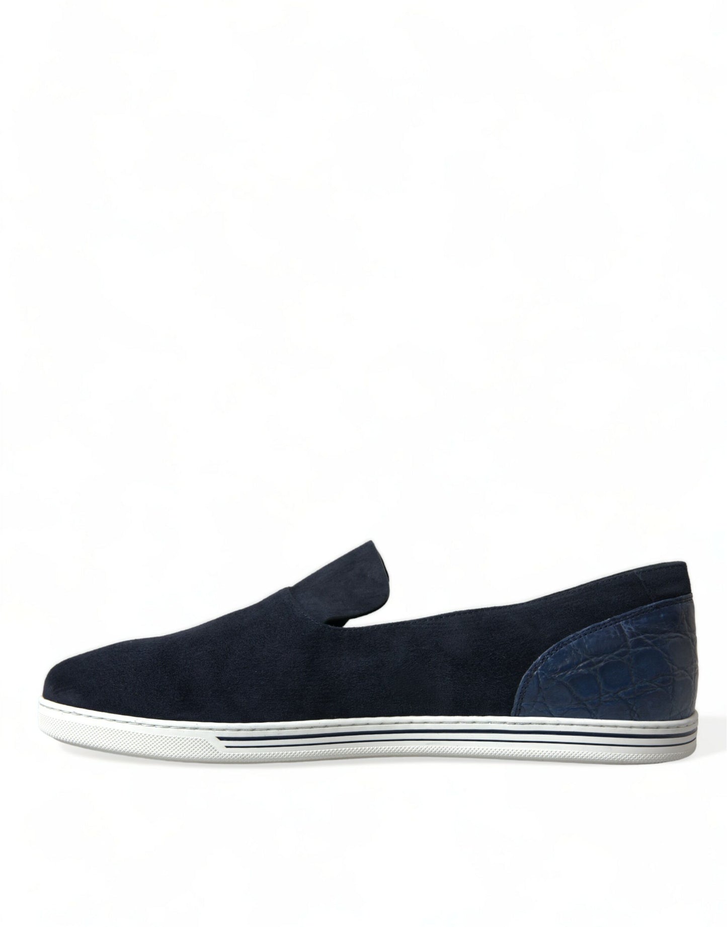 Saint Tropez Suede Slippers with Crocodile Detail