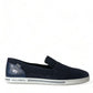 Saint Tropez Suede Slippers with Crocodile Detail