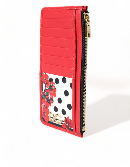 Elegant Floral Zippered Card Holder Wallet