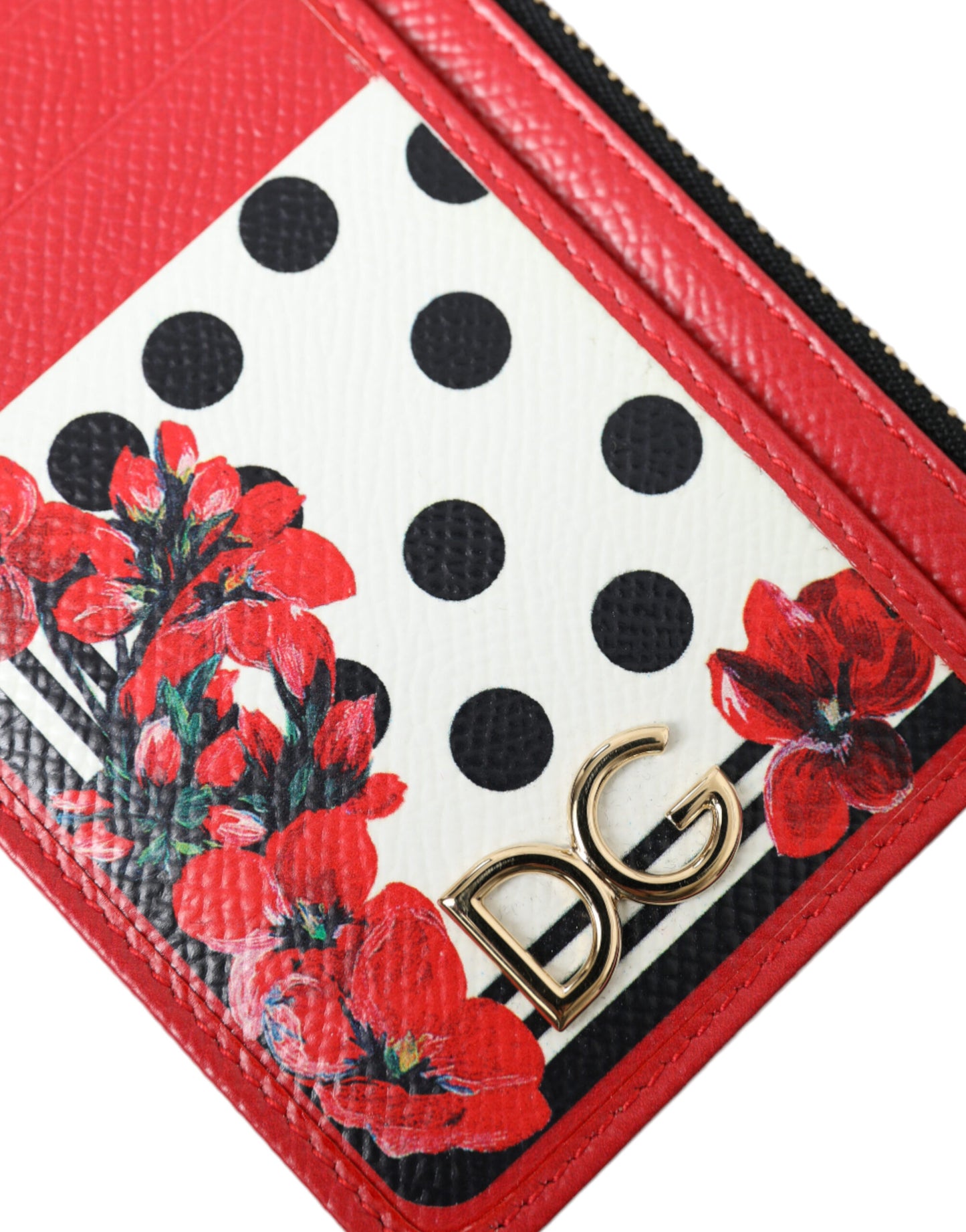 Elegant Floral Zippered Card Holder Wallet