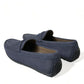 Elegant Blue Leather Moccasin Shoes