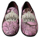 Elegant Pink Crystal-Embellished Loafers