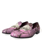 Elegant Pink Crystal-Embellished Loafers