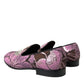 Elegant Pink Crystal-Embellished Loafers