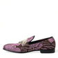 Elegant Pink Crystal-Embellished Loafers