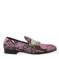 Elegant Pink Crystal-Embellished Loafers