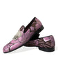 Elegant Pink Crystal-Embellished Loafers