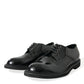 Elegant Black Leather Derby Dress Shoes
