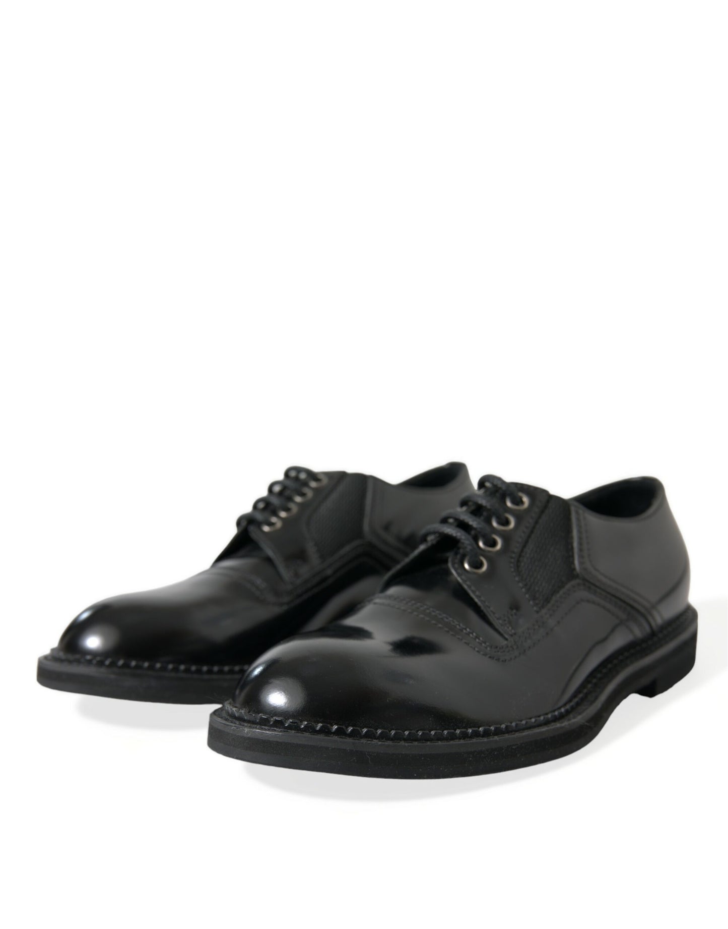 Elegant Black Leather Derby Dress Shoes