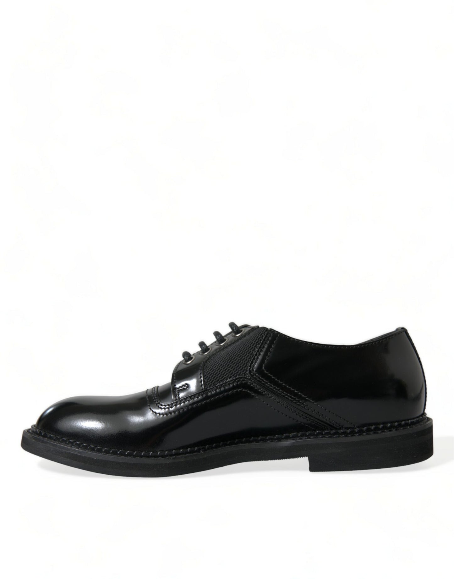 Elegant Black Leather Derby Dress Shoes