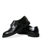 Elegant Black Leather Derby Dress Shoes
