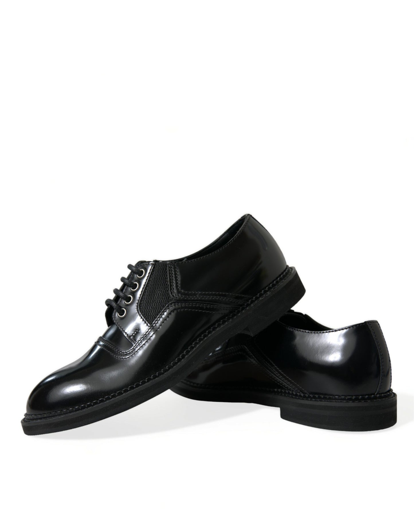 Elegant Black Leather Derby Dress Shoes