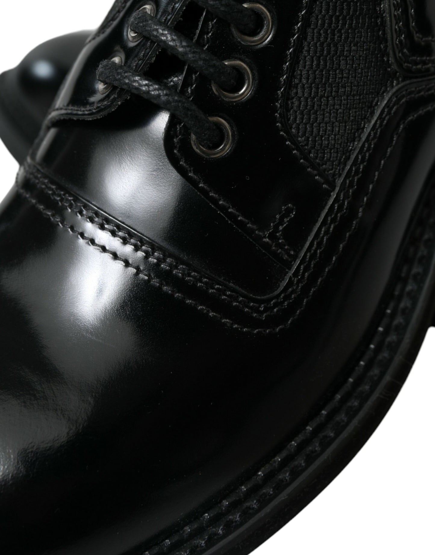 Elegant Black Leather Derby Dress Shoes