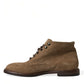 Elegant Leather Ankle Lace-Up Boots