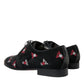 Elegant Black Velvet Embroidered Formal Shoes