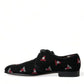 Elegant Black Velvet Embroidered Formal Shoes