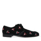 Elegant Black Velvet Embroidered Formal Shoes