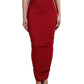 Elegant Red High-Waist Maxi Skirt