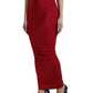 Elegant Red High-Waist Maxi Skirt