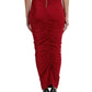 Elegant Red High-Waist Maxi Skirt