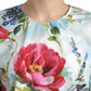 Chic Floral Round Neck Cotton Top