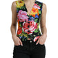 Floral Silk Blend Sleeveless Waistcoat