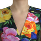 Floral Silk Blend Sleeveless Waistcoat