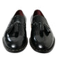 Elegant Tassel Leather Loafers - Black