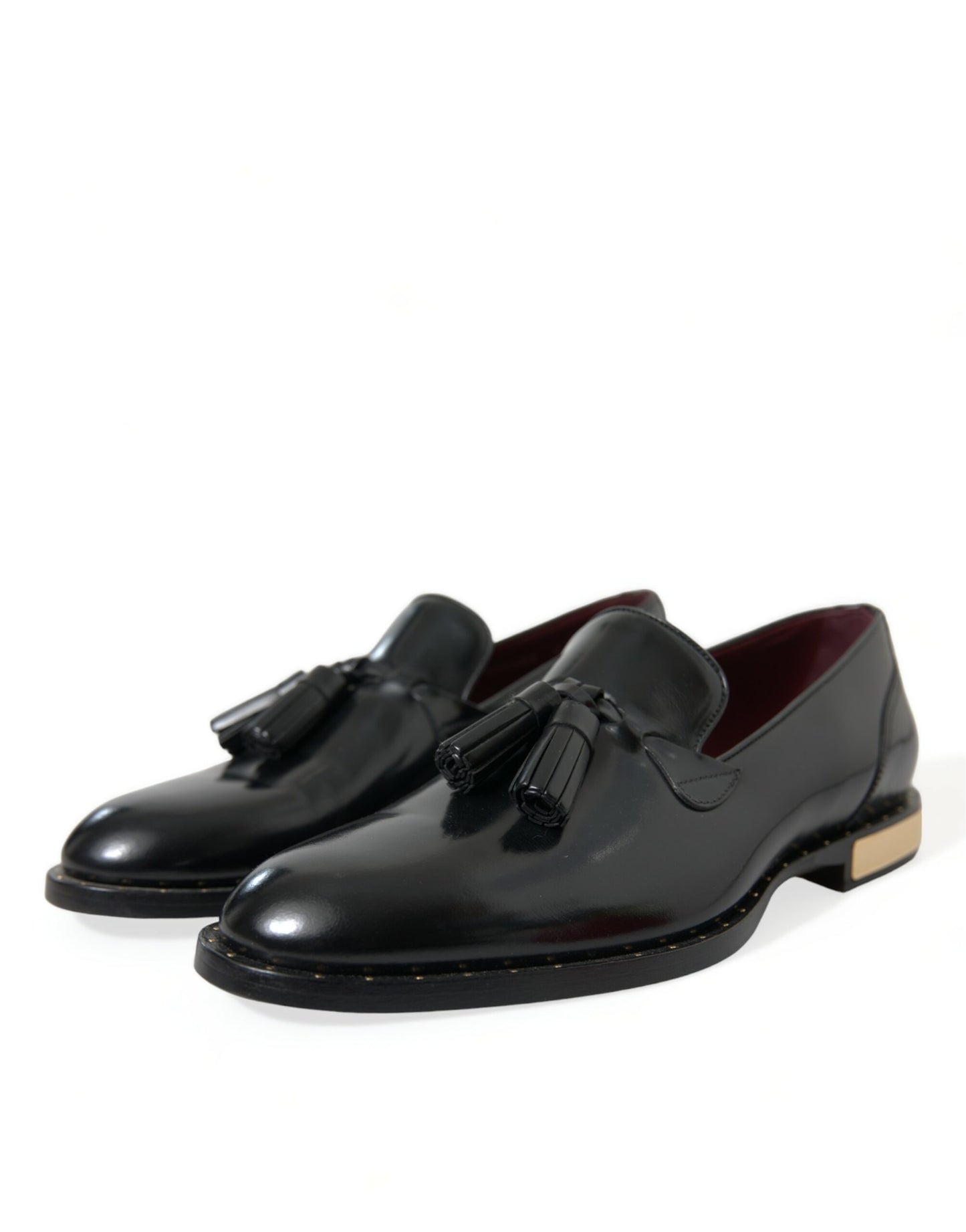 Elegant Tassel Leather Loafers - Black