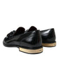 Elegant Tassel Leather Loafers - Black