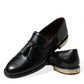Elegant Tassel Leather Loafers - Black