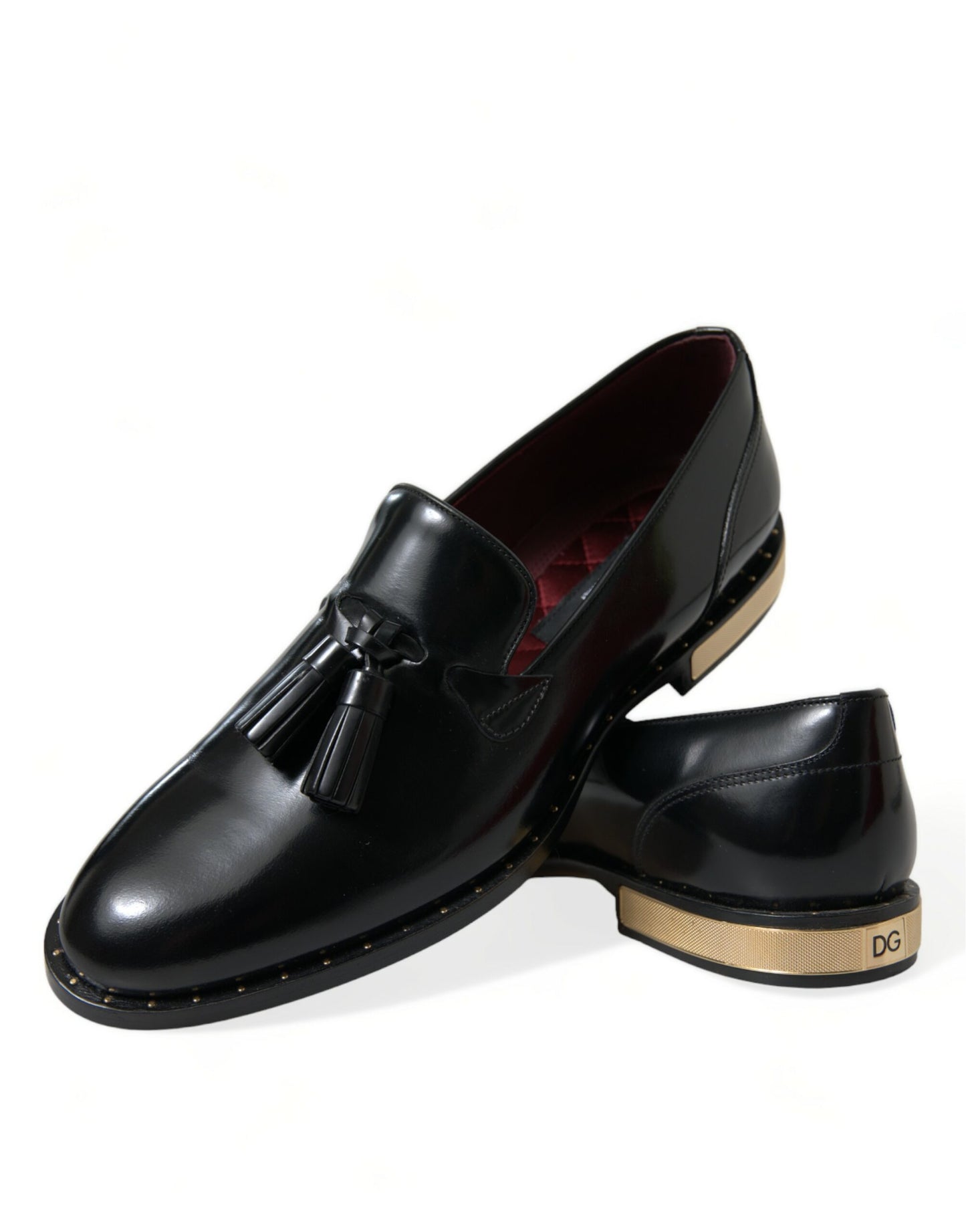 Elegant Tassel Leather Loafers - Black