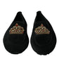 Black Calfskin Loafers with Crystals