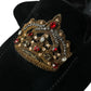 Black Calfskin Loafers with Crystals