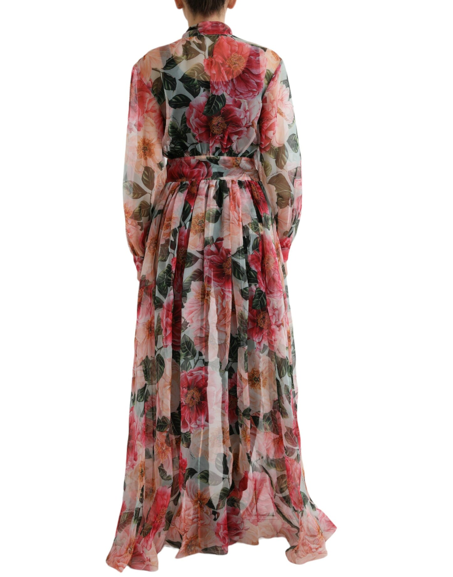 Floral Silk Chiffon Maxi Coat