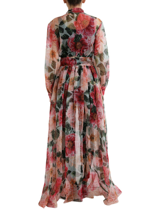 Floral Silk Chiffon Maxi Coat