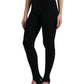 Elegant High Waist Black Leggings