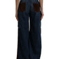 Elegant High-Waist Corduroy Cargo Jeans