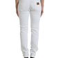 Chic White Stretch Denim Jeans