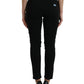 Elegant Black Mid Waist Stretch Jeans