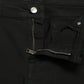Elegant Black Mid Waist Stretch Jeans