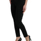 Elegant Mid Waist Stretch Jeans in Black