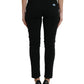 Elegant Mid Waist Stretch Jeans in Black