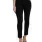 Chic Black Mid Waist Denim Jeans
