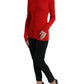 Elegant Red Cashmere-Silk Cardigan
