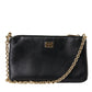 Elegant Embroidered Leather Clutch