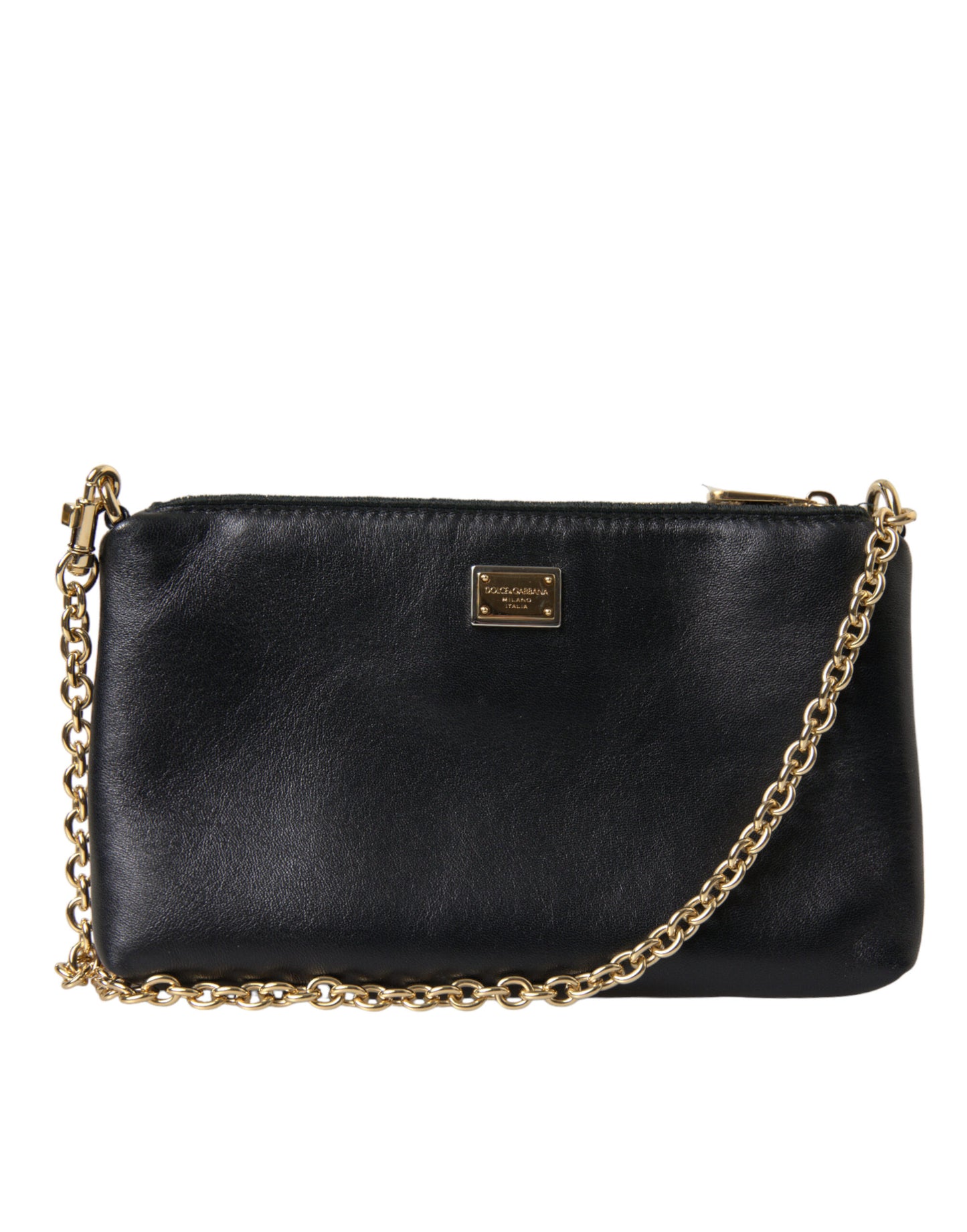 Elegant Embroidered Leather Clutch