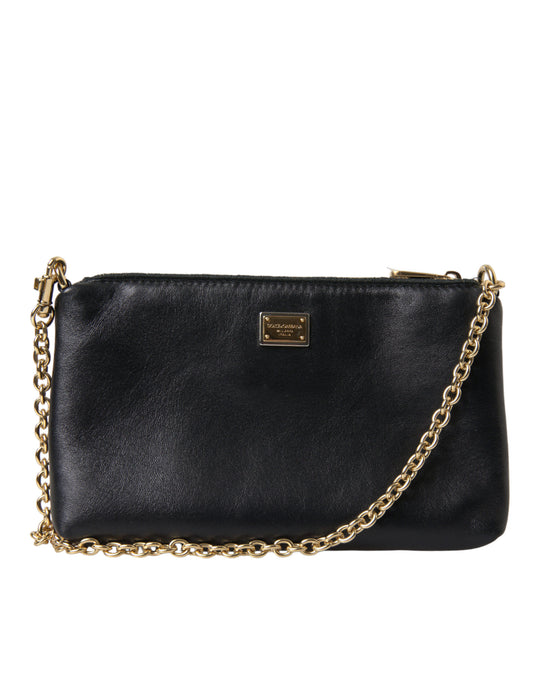 Elegant Embroidered Leather Clutch