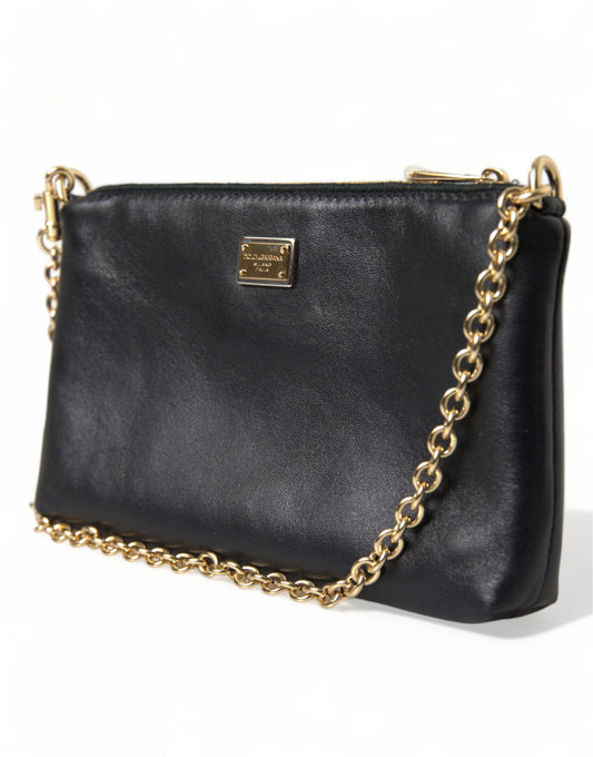 Elegant Embroidered Leather Clutch